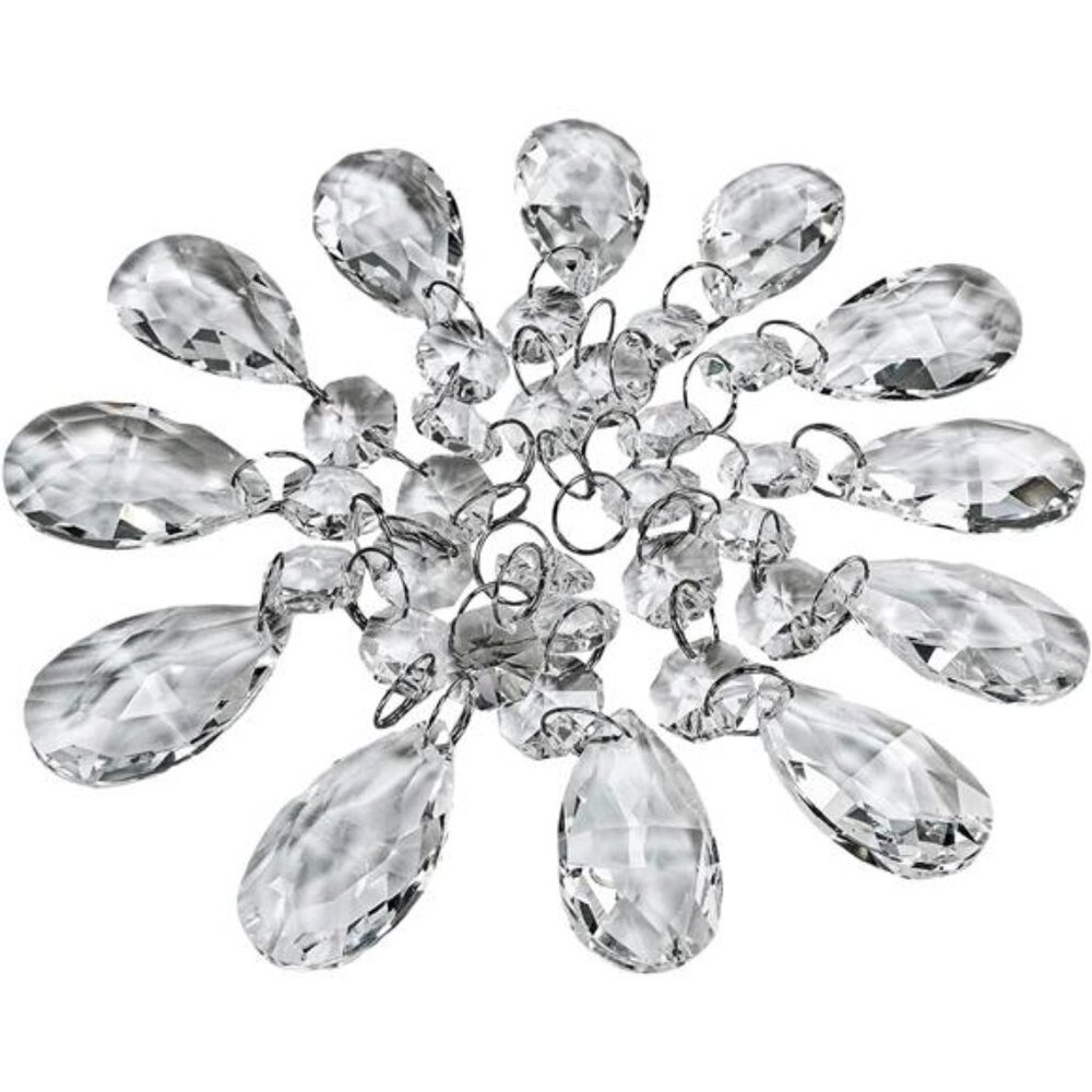 24 Pcs Teardrop Chandelier Prisms Candle Chandelier Crystal Pendants